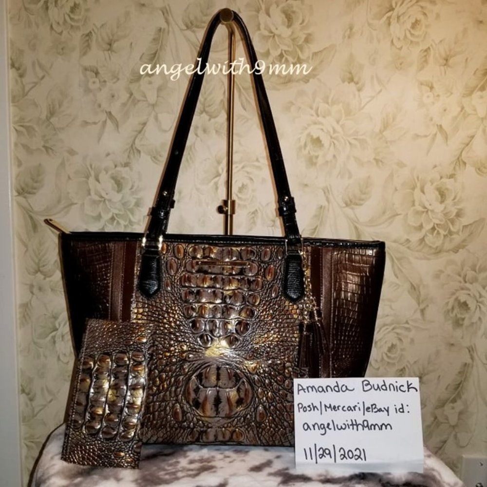 NEW WITH TAG BRAHMIN  Medium Asher in Fall Tortoise Cosimo Dillard's Exclusive